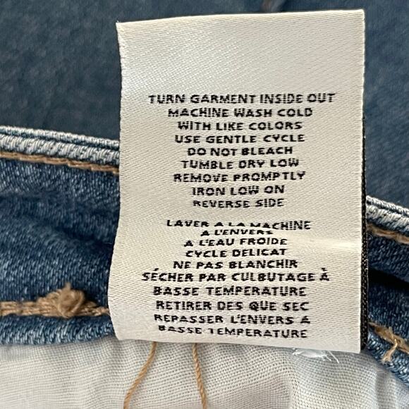 OAT New York Jean Skirt Womens 2/26 Blue Denim Maxi Front Slit Button Fly - Picture 8 of 9